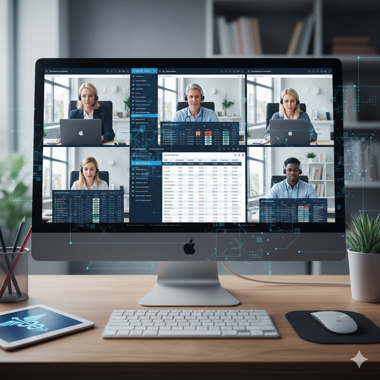 Remote medical billing professionals collaborating through secure digital platforms