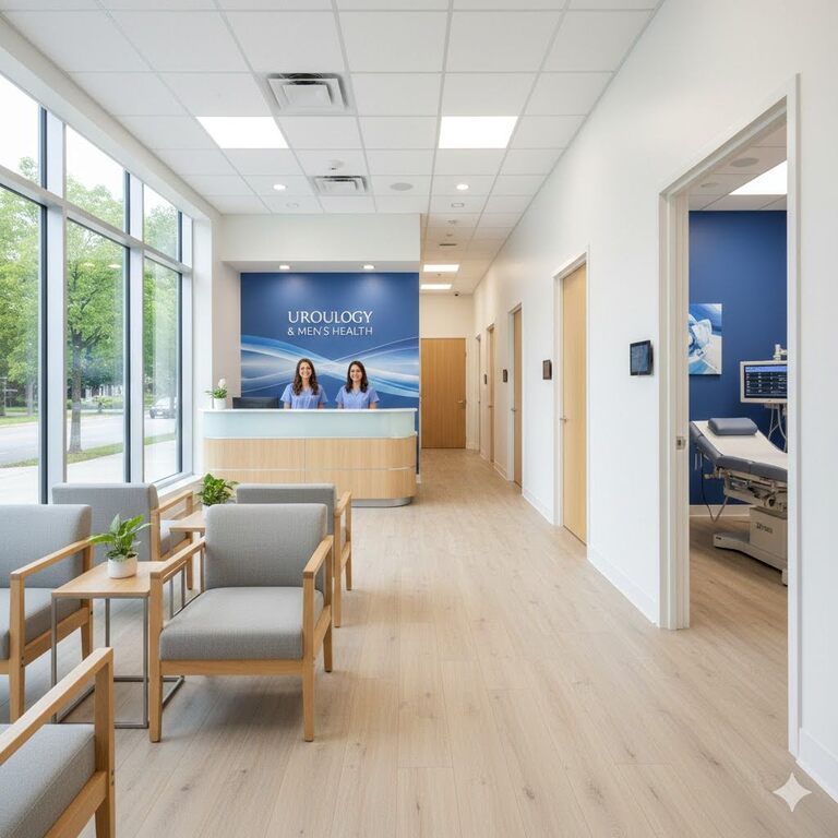 Clean and well-organized urology clinic highlighting patient-focused care