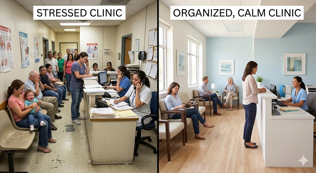 Comparison of disorganized and efficient medical practice operations
